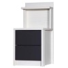 Avola 2 Drawer Bedside Chest in White with Grey Gloss