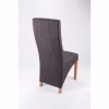 Amalga Pair of Charcoal Grey Fabric Dining Chairs with Oak Legs