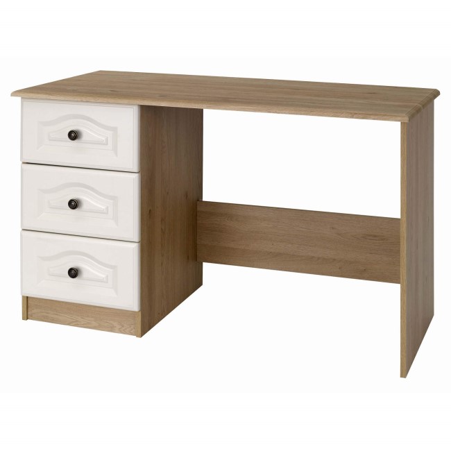 One Call Furniture Bordeaux Light Dressing Table in Textured Oak and Cream