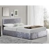 Birlea Berlin Ottoman Double Bed Upholstered in Steel Crushed Velvet