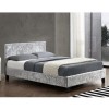 Birlea Berlin Double Bed Upholstered in Steel Crushed Velvet