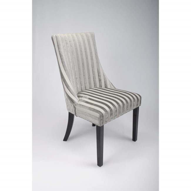 Bellbrook Velvet Stripe Mink Pair of Chairs