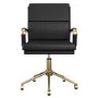 GRADE A1 - Black Faux Leather Swivel Office Chair - Benson
