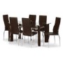 Julian Bowen Boston Pair of Dining Chairs in Brown Faux Leather