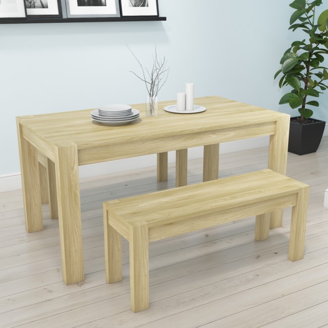 Bailey Oak Dining Table and Bench