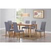 New Haven Large Dining Set with 6 Chairs in Grey Fabric