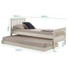 Oxford Single Guest Bed in Cream - Trundle Bed Included