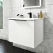 Grade A1 - 600mm White Wall Hung Vanity Unit with Gloss Basin - Sion
