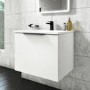 600mm White Wall Hung Vanity Unit with Gloss Basin - Sion