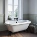 Grade A1 - Freestanding Double Ended Roll Top Bath with Black Feet 1515 x 740mm - Park Royal