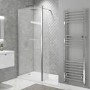 1700x800mm Frameless Walk In Shower Enclosure with Shower Tray - Corvus