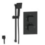 Black Single Outlet Thermostatic Mixer Shower with Hand Shower - Zana