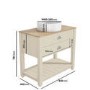 Grade A1 - 850mm Beige Traditional Freestanding Vanity Unit with Wood Effect Top and Chrome Handles - Kentmere