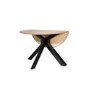 Round Oak Drop Leaf Dining Table Set with 2 Black Velvet Chairs - Seats 2 - Carson