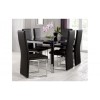 Julian Bowen Tempo Modern Rectangle Dining Table with Black Glass Top - Seats 4-6