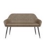 Large Beige Faux Leather Hallway Bench with Back - Seats 2 - Logan
