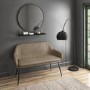Large Beige Faux Leather Hallway Bench with Back - Seats 2 - Logan