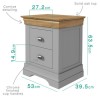 Loire Two Tone Pair of Bedside Tables in Grey and Oak