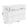 Kids Wide White High Gloss Chest of 6 Drawers - Lyra
