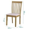 New Haven Small Dining Set with 2 Slatted Chairs in Cream