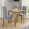 Small Oak Dining Table &amp; 2 Grey Dining Chairs - New Haven