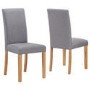 Set of 2 Grey Fabric Dining Chairs - New Haven