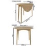 Oak Drop Leaf Dining Table Set with 2 Beige Fabric Chairs - Seats 2 - Rudy