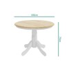 Small Round Dining Table with 4 Chairs in Wood &amp; White - Rhode Island
