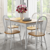 Rhode Island Solid Wood Rectangle Dining Set and 4 Chairs in White/Natural 