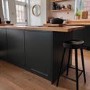 Set of 2 Black Solid Oak Kitchen Stools - 70cm - Rayne