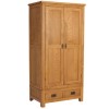 GRADE A1 - Rustic Saxon Oak 2 Door 2 Drawer Wardrobe