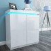 High Gloss White Storage Sideboard with LED Lighting - Vivienne