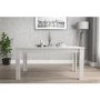 Extendable Dining Table in White High Gloss with 6 Grey Chairs & Black Legs - Vivienne & New Haven