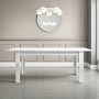 Extendable Dining Table in White High Gloss with 6 Grey Chairs - Vivienne & New Haven