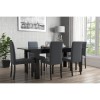Extendable Dining Table in Black High Gloss with 6 Grey Chairs - Vivienne &amp; New Haven