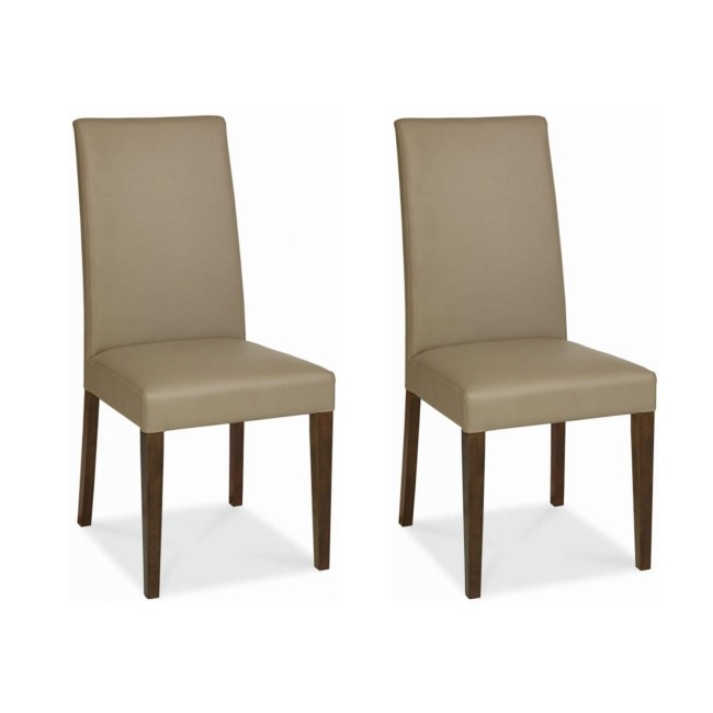 Bentley Designs City Walnut Pair of Dining Chairs in Olive