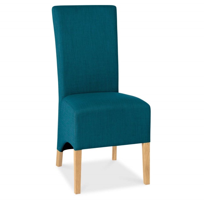 Bentley Designs Pair of Nina Wing Back Chairs in Teal and Oak