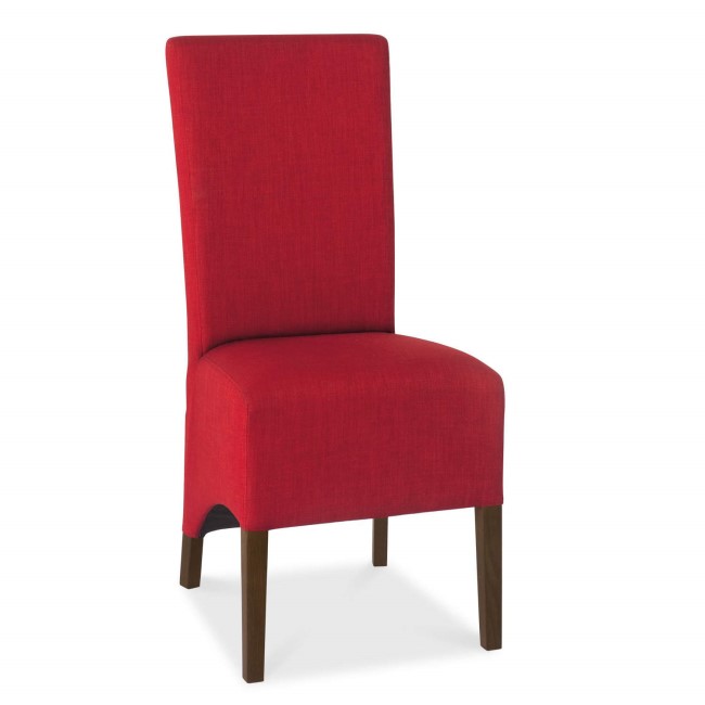 Bentley Designs Pair of Nina Wing Back Chairs in Red and Walnut