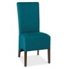 Bentley Designs Pair of Nina Wing Back Chairs in Teal and Walnut