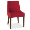 Bentley Designs Pair of Ella Walnut Scoop Back Chairs in Red