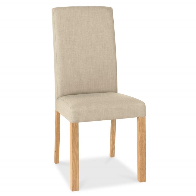 Bentley Designs Pair of Parker Dining Chairs in Stone and Oak