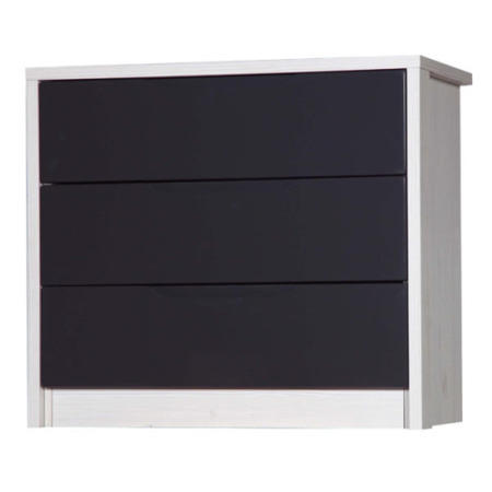 Avola 3 Drawer Chest in White with Grey Gloss