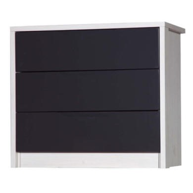 Avola 3 Drawer Chest in White with Grey Gloss Avola 3 Drawer Chest in White with Grey Gloss