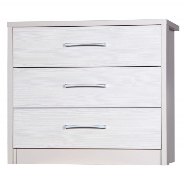 One Call Furniture Avola Premium 3 Drawer Chest in Cream with White
