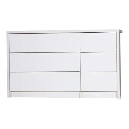 One Call Furniture Avola Premium 3+3 drawer White with Cream Gloss