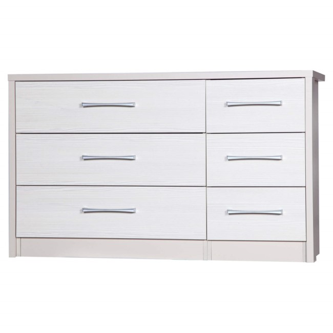 One Call Furniture Avola Premium 3+3 Drawer Chest in Cream with White