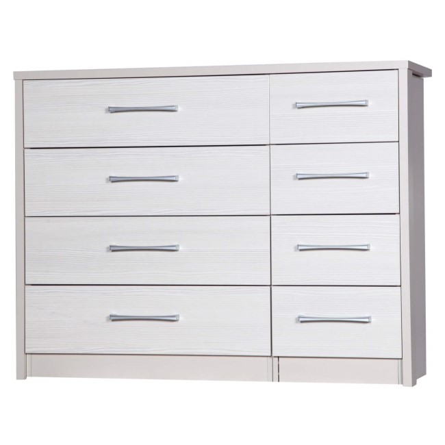 One Call Furniture Avola Premium 4+4 Drawer Chest in Cream with White