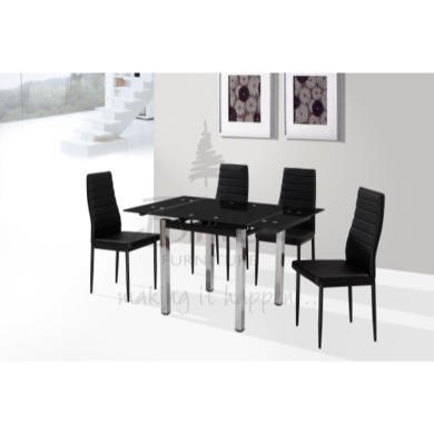 Birlea Furniture Camden Dining Set in Black