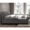 Birlea Castello Upholstered Grey Side Ottoman Super Kingsize Bed