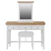 GRADE A1 - Charleston Dressing Table in Stone White and Oak